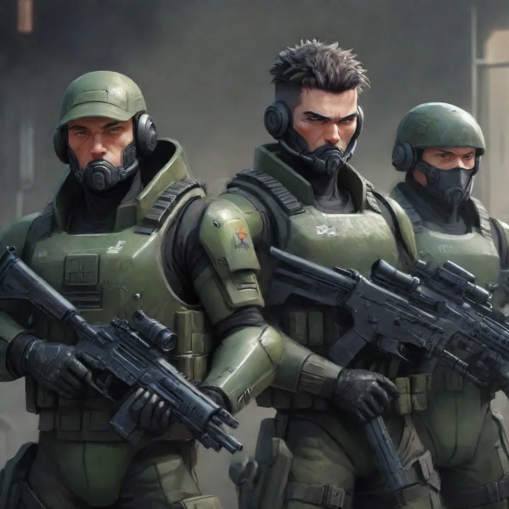 amazing cybepunk cartoon soldiers with guns awesome portrait 2 wide
