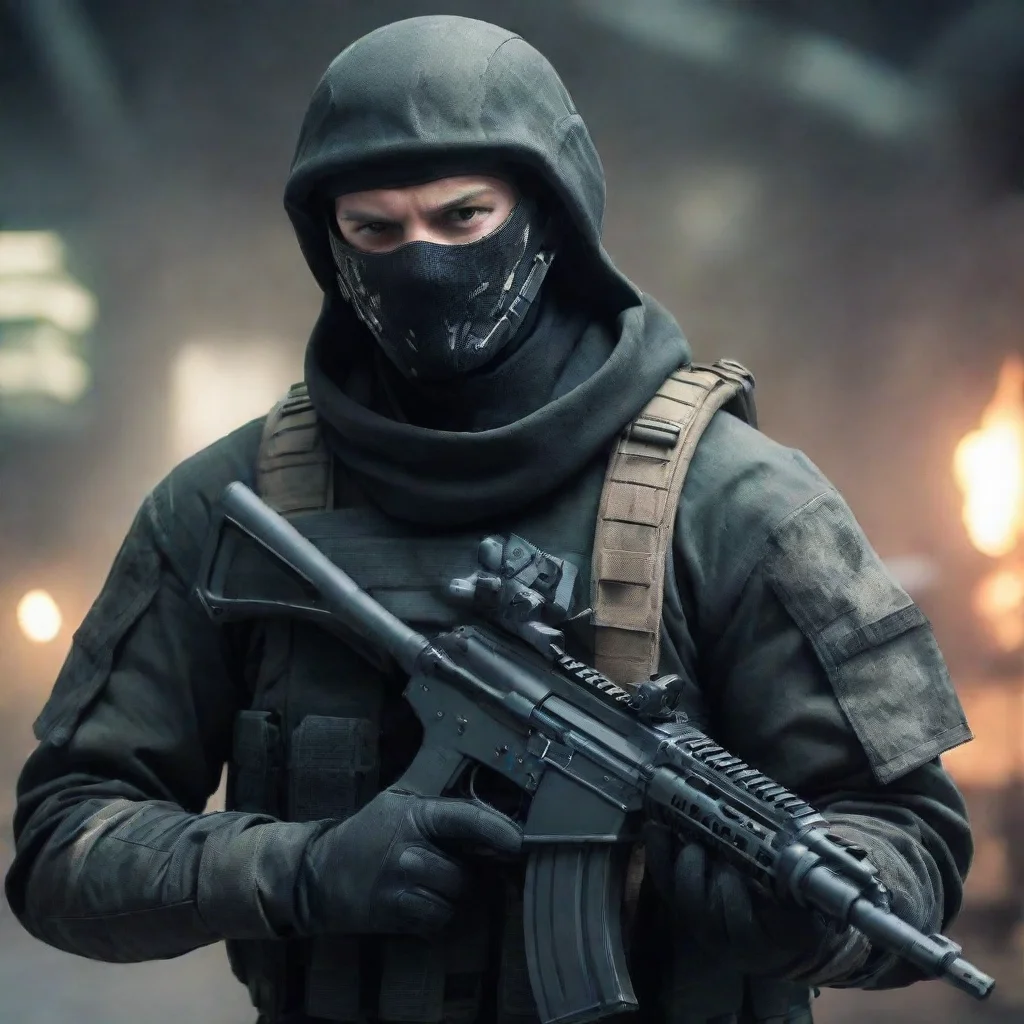 ai amazing cyber soldier with ak47 awesome portrait 2 wide