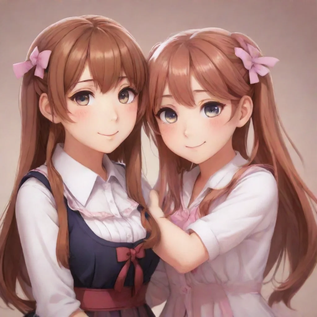 ai amazing ddlc monika and yuri glued togegher awesome portrait 2