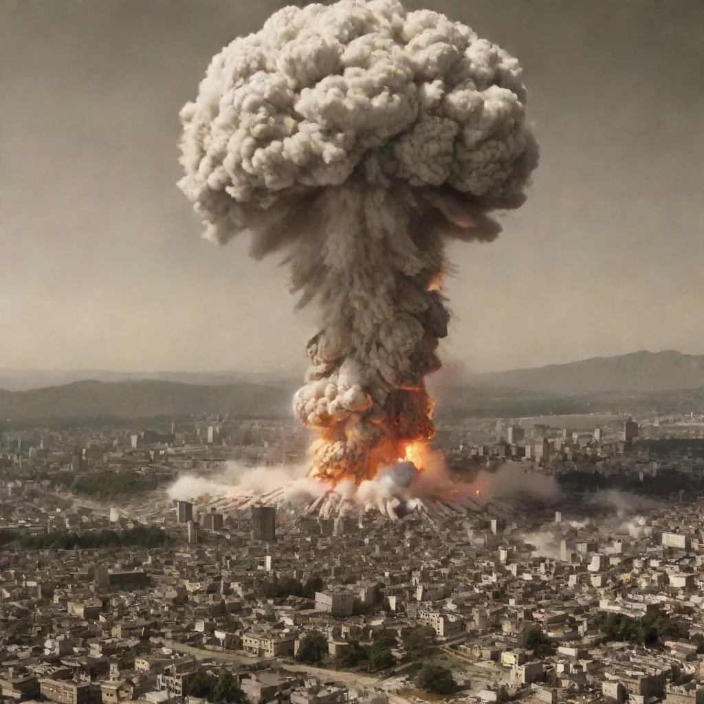 ai amazing detailed I drop a nuke on Hiroshima staggers back shocked Nno this cant be