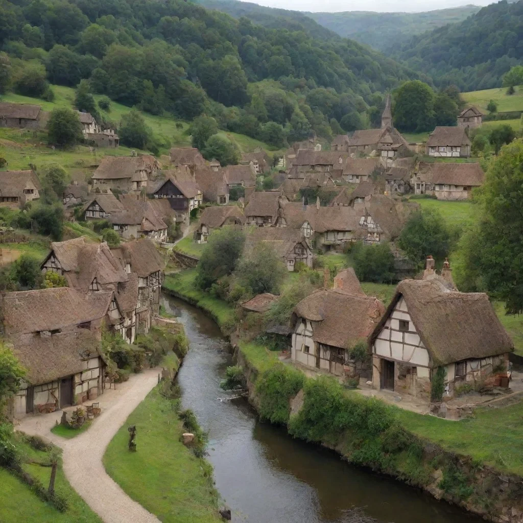 ai amazing detailed I go to a village You leave the town and head towards the nearest village eager to see what this world 