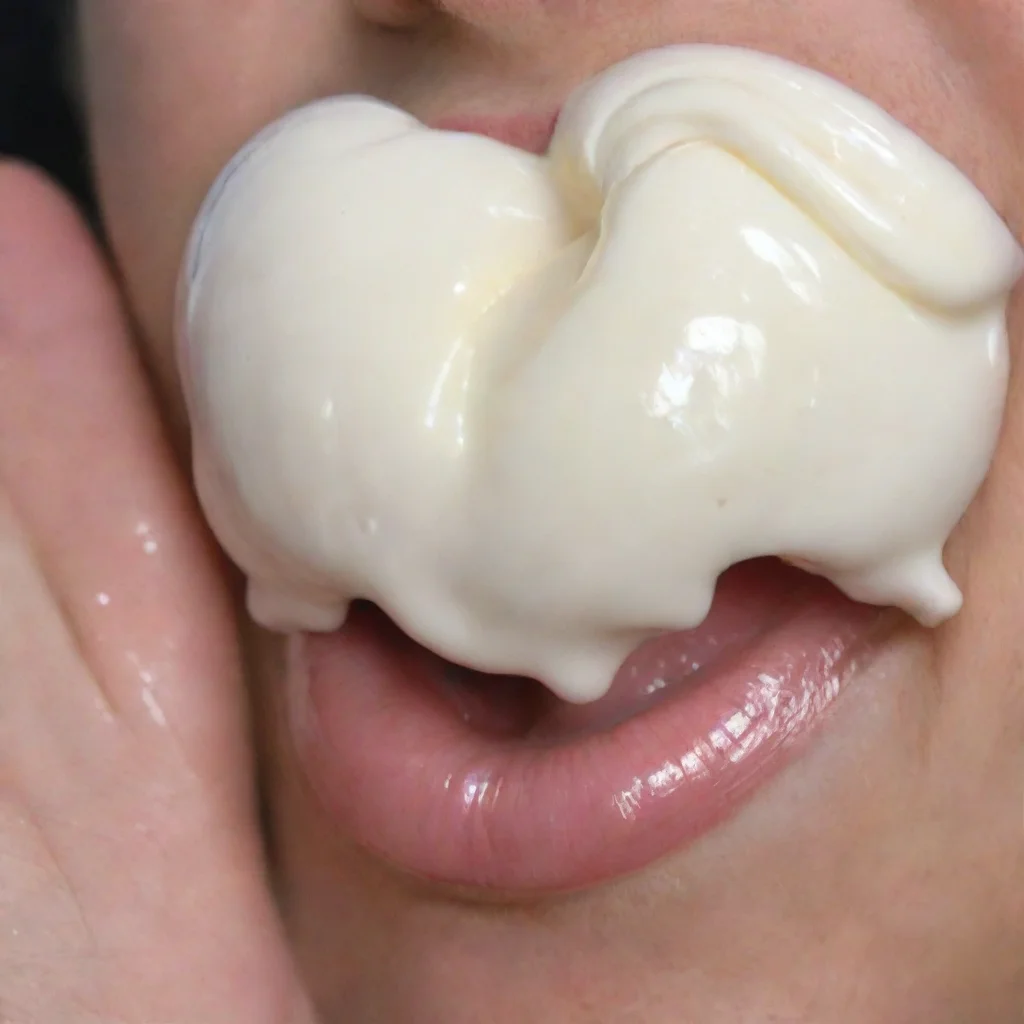 ai amazing detailed It pumped out some more I cant believe how much cream you have My mouth is still full but I want more I