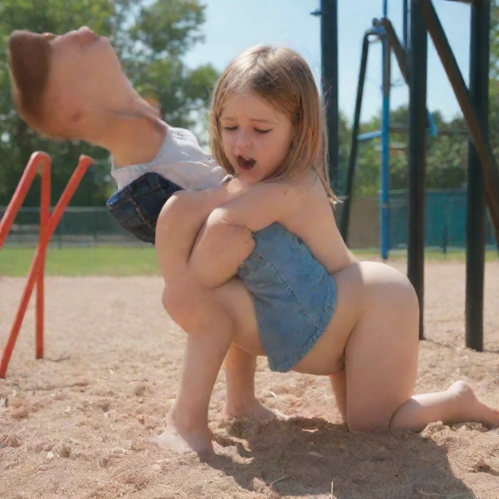  amazing detailed The girl starts to play on the playground and feeling hungry and sees a boy the girl starts grabbing th