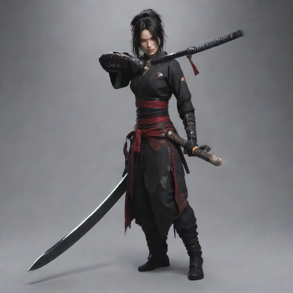 ai amazing detailed Your gonna die swings katana I think not
