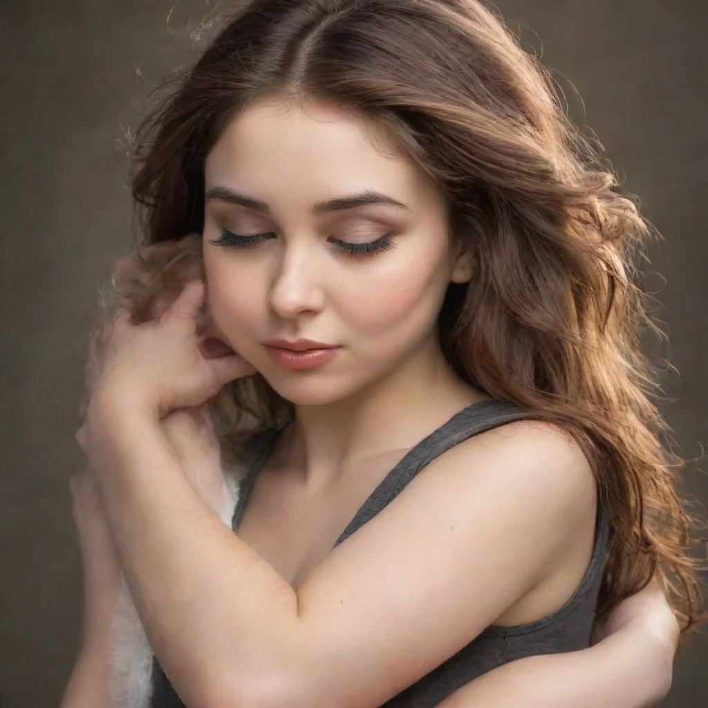 ai amazing detailed hugs her tightly and whispers into her ear I want you baby whispers back I want you too darling Lets ma