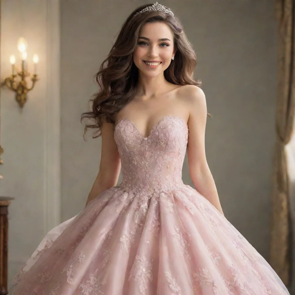 ai amazing detailed you look pretty fine in that dress She smiles and blushes