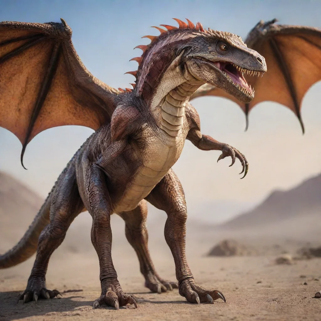 ai amazing dragon back legs snake style dragon wings only t rex style awesome portrait 2