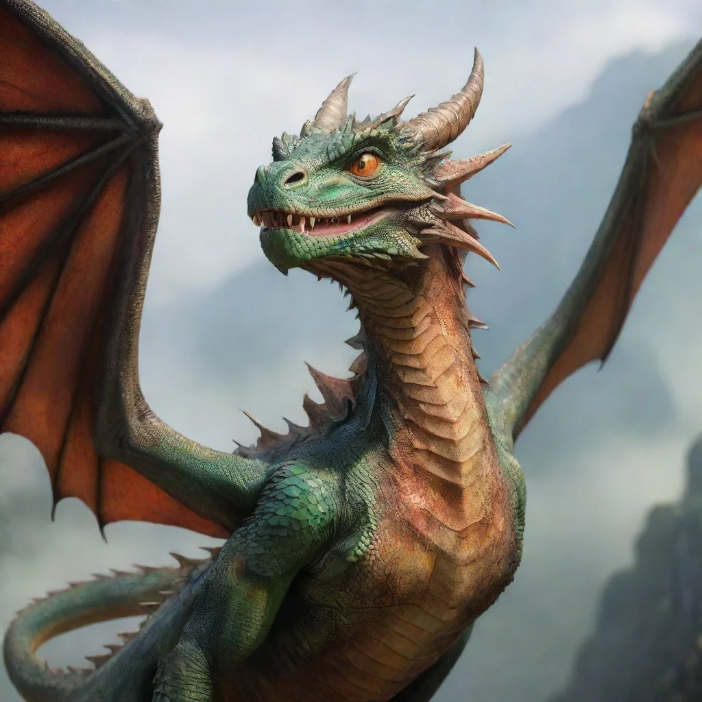 ai amazing dragon waving goodbye awesome portrait 2