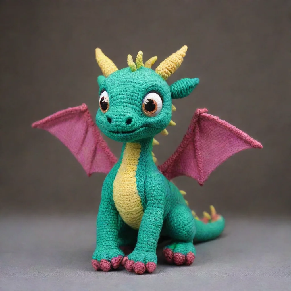 ai amazing dragon with 4 wing amigurumiawesome portrait 2