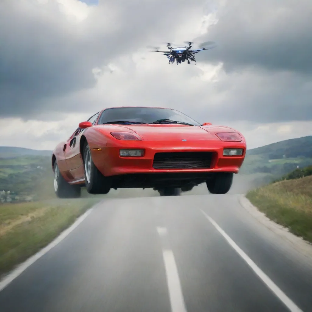 ai amazing driving car on fly awesome portrait 2