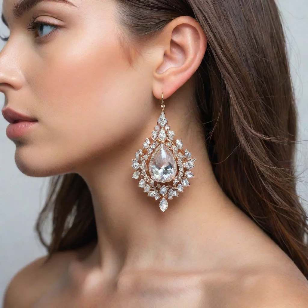 ai amazing earrings on a plain background awesome portrait 2 wide