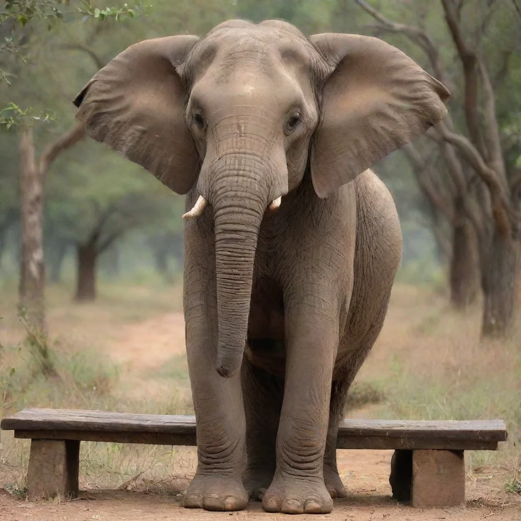  amazing elephent sitting on bench awesome portrait 2
