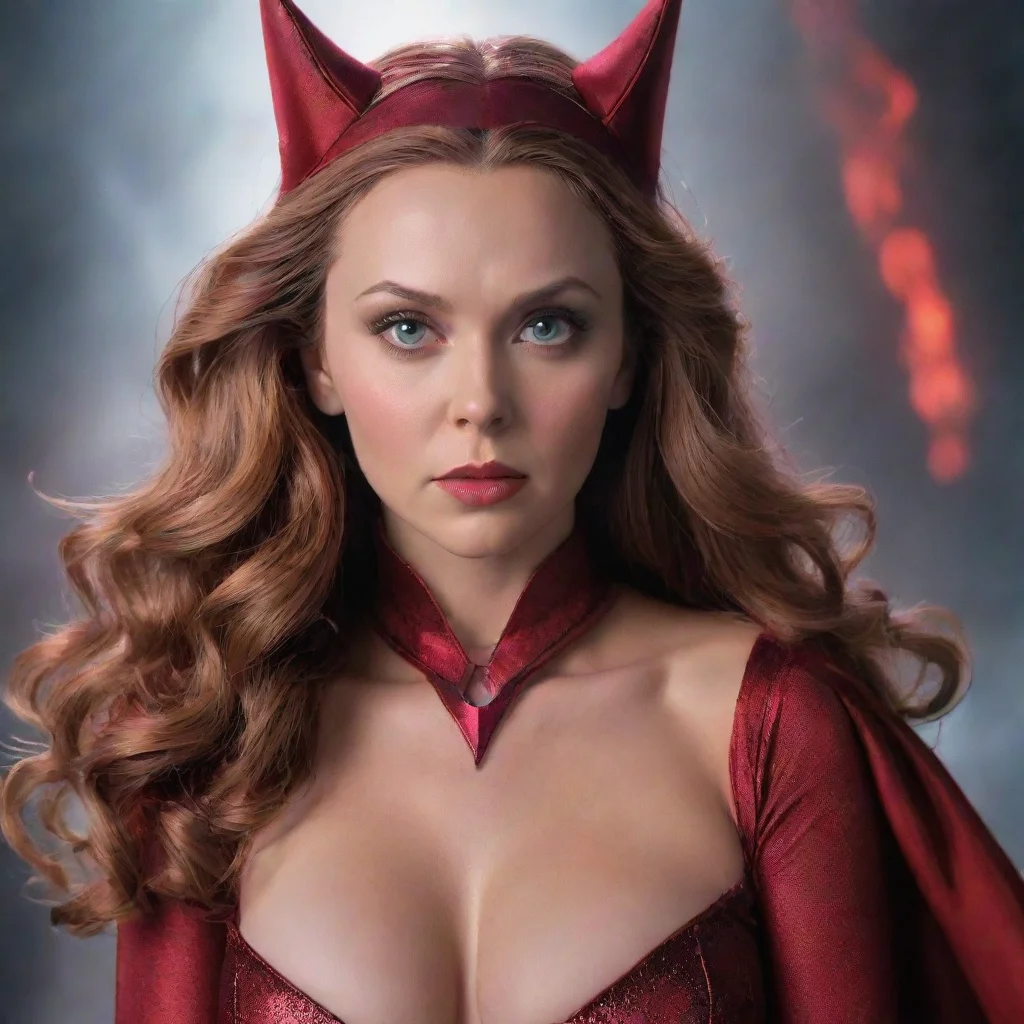 ai amazing elizebeth olsen as scarlett witch awesome portrait 2