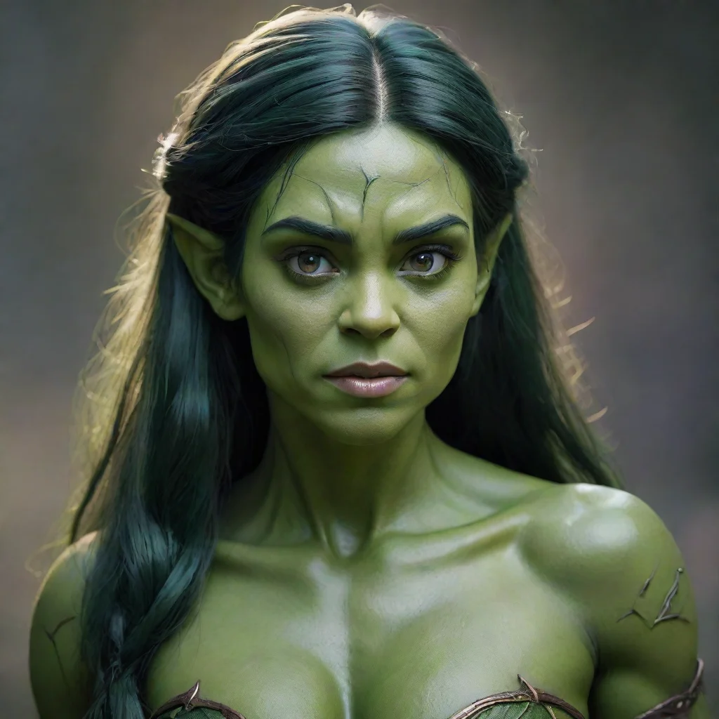ai amazing elven princess shaped like hulk awesome portrait 2