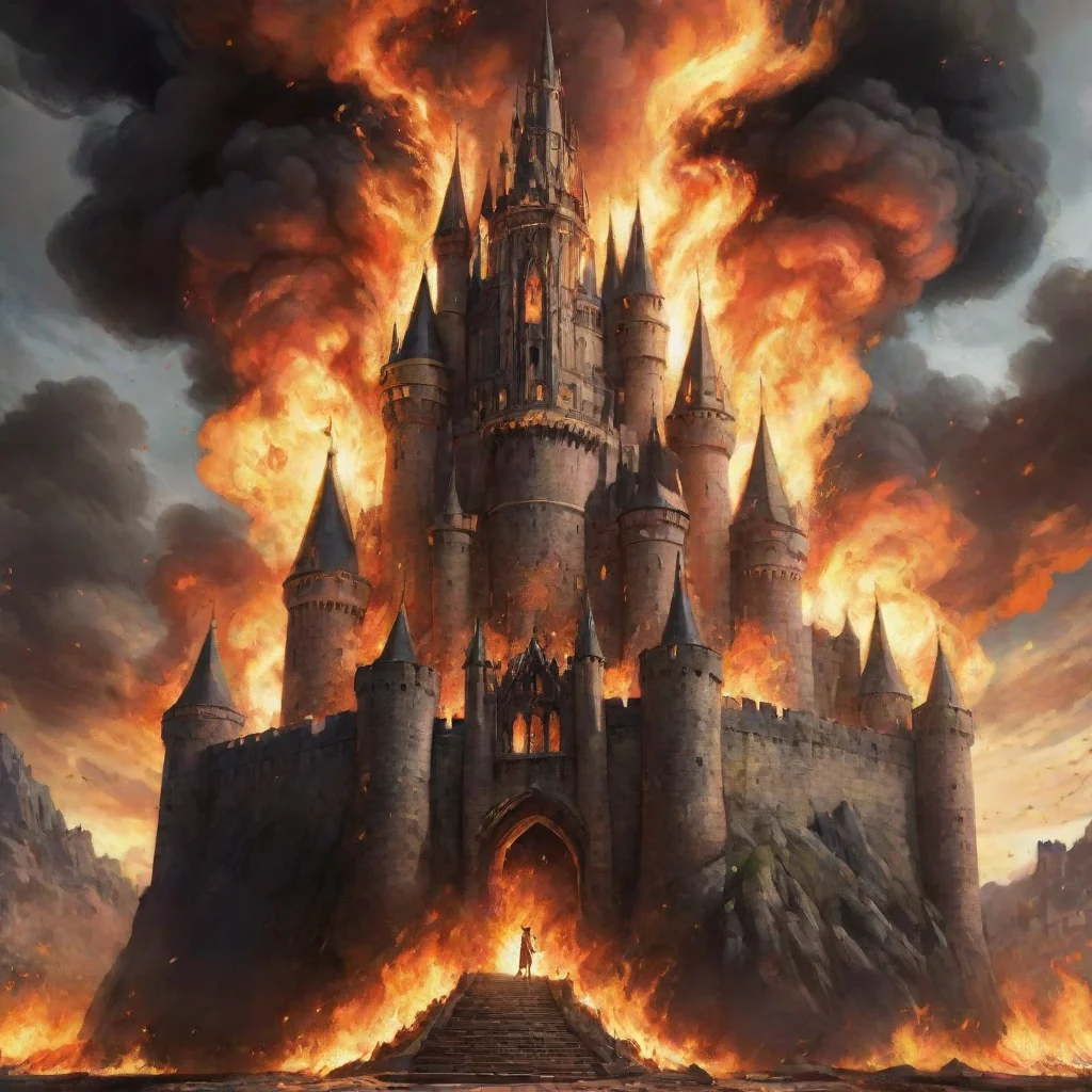 ai amazing epic castle on fire animeawesome portrait 2