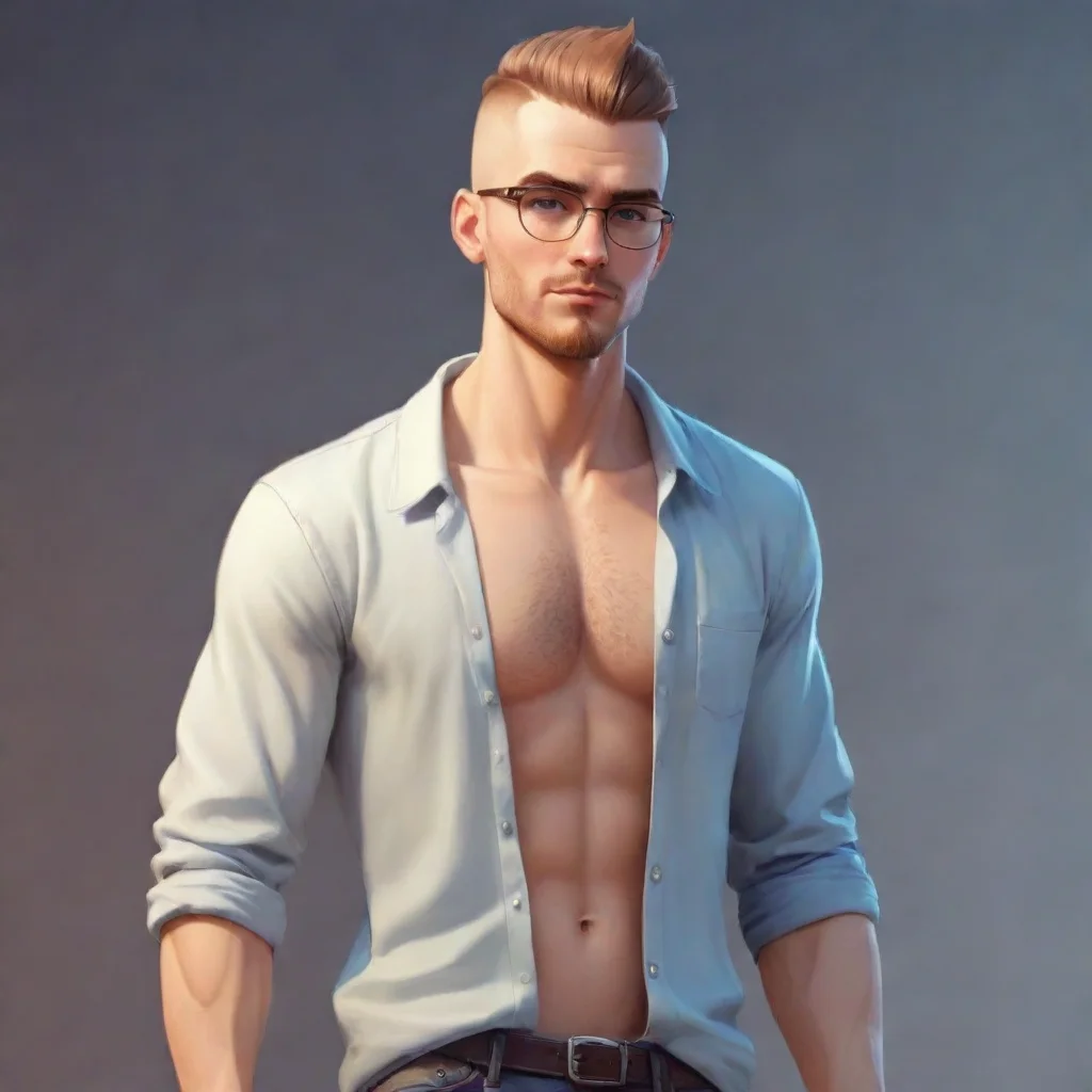  amazing epic male character shaved hair long hair ontop hipster good looking guy clear clarity detail cosy realistic car