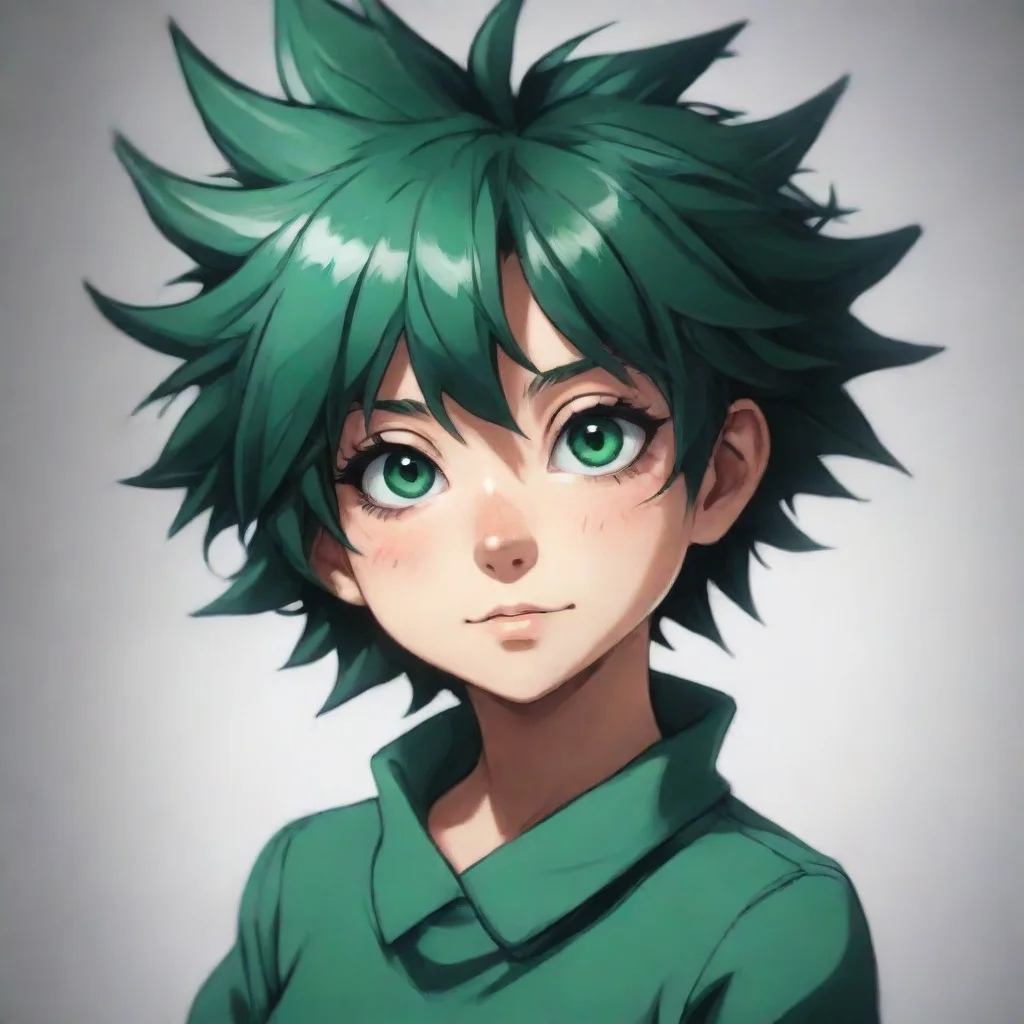 ai amazing female izuku midoriya turned into a 2d picture awesome portrait 2
