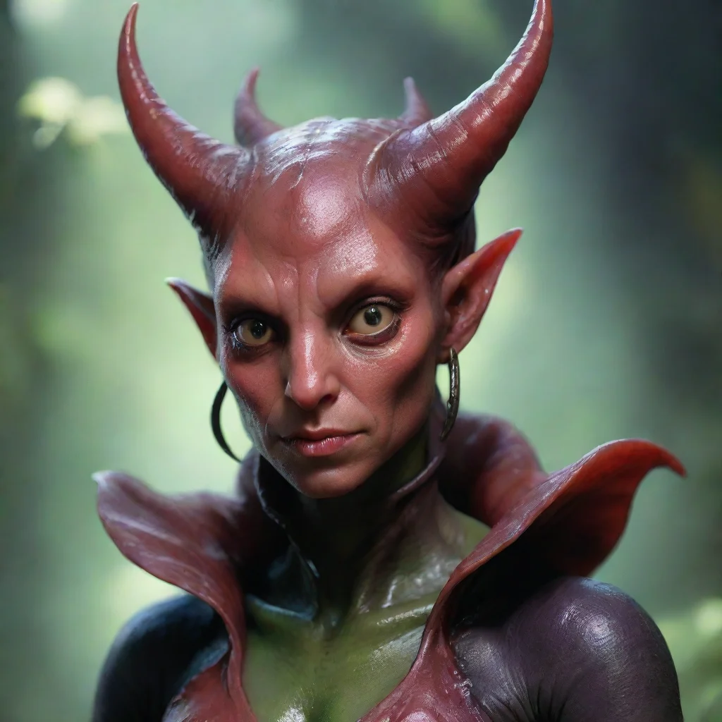 ai amazing female slimy tiefling slug antennae awesome portrait 2