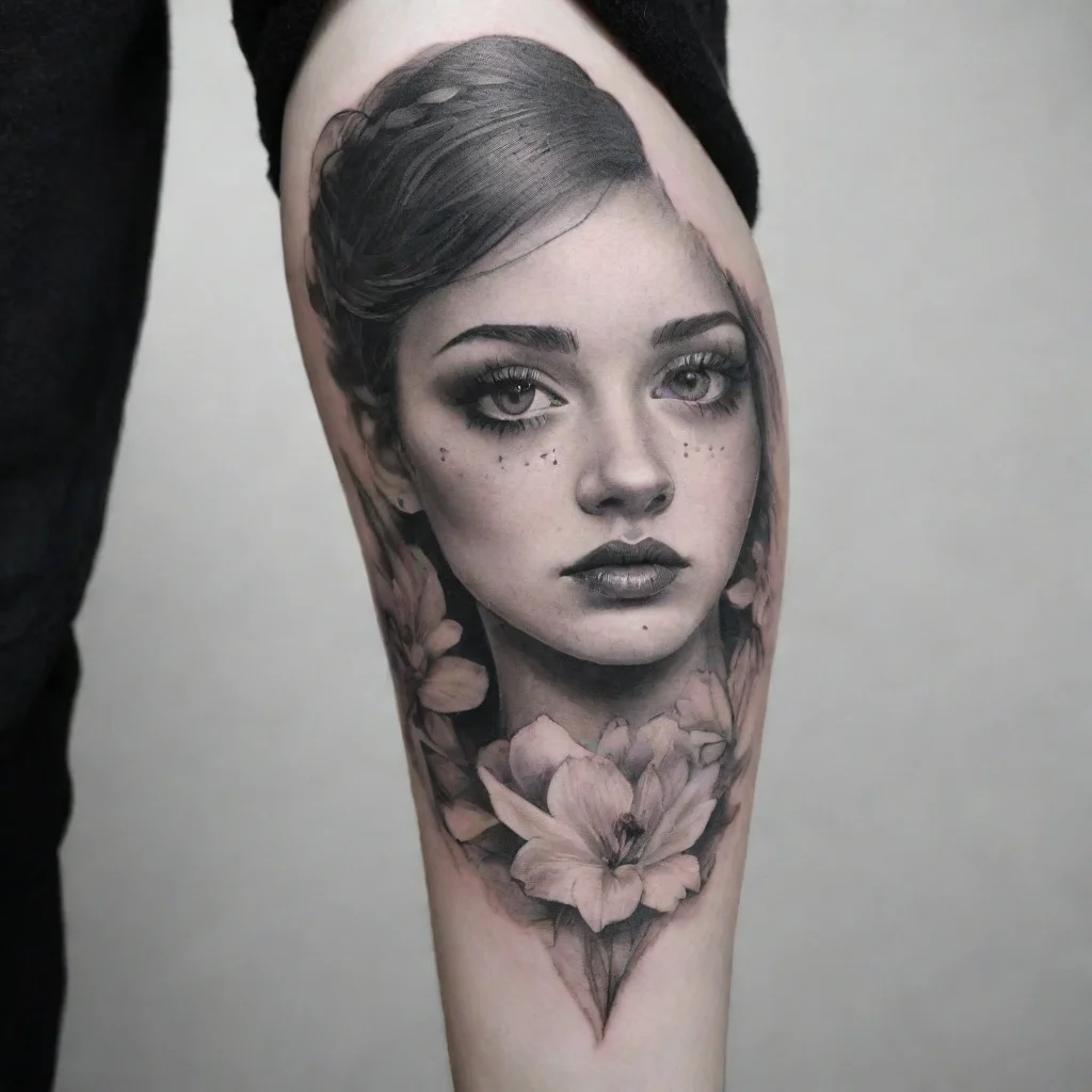 ai amazing fine fine fine line black and white tattoo awesome portrait 2
