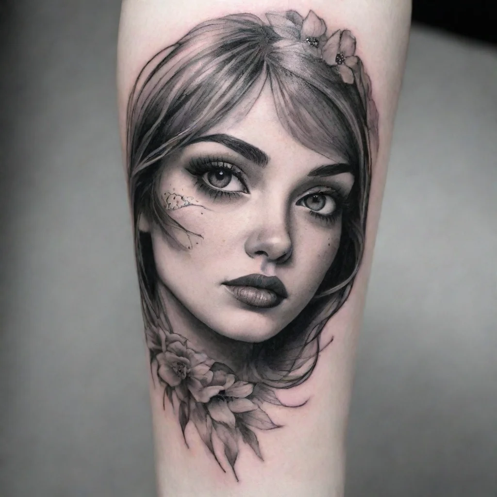 ai amazing fine line black and white tattoo covers awesome portrait 2
