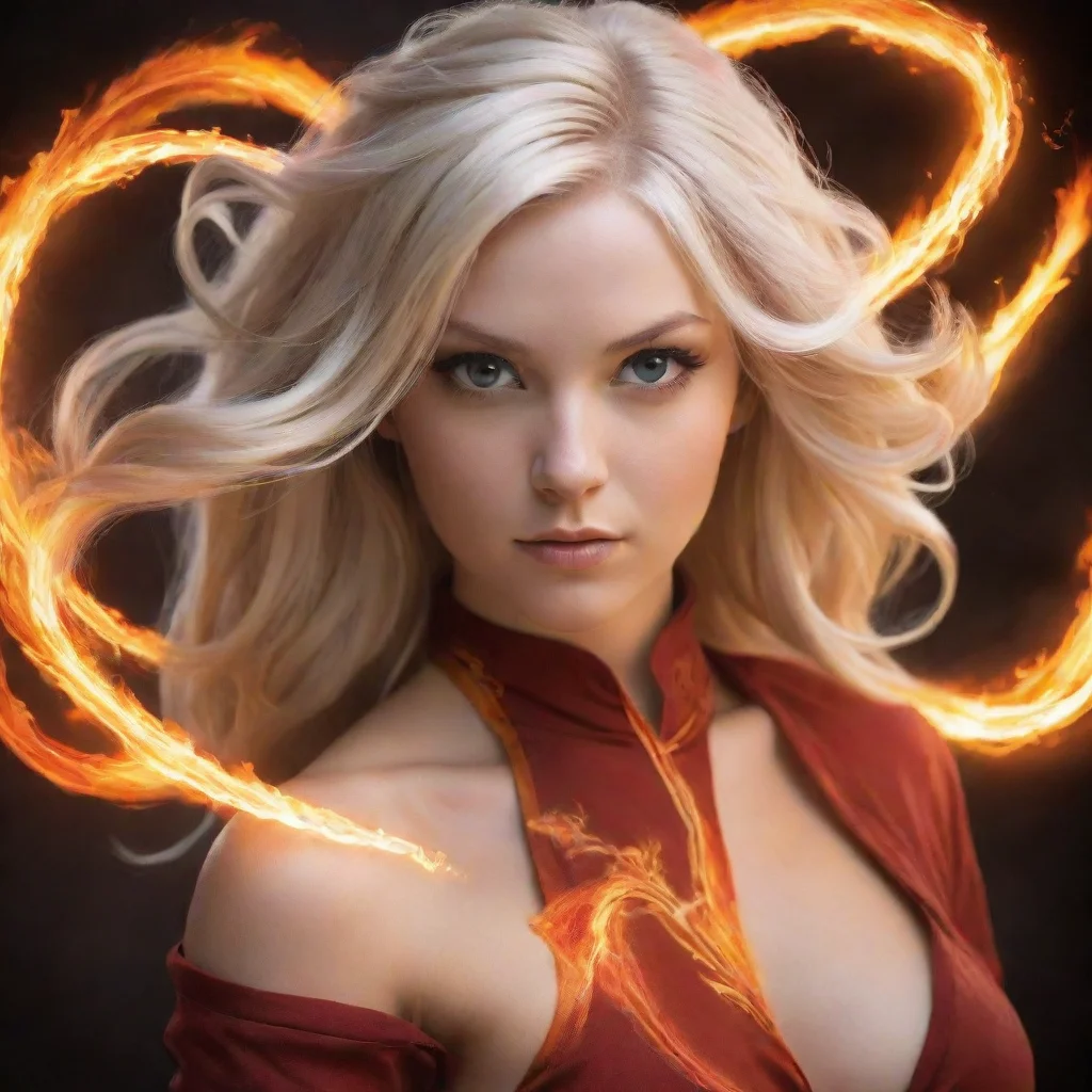 ai amazing firebending white girl blonde hairawesome portrait 2