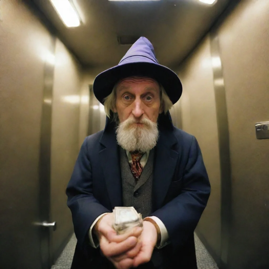  amazing fisheye wizard in an elevator giving money awesome portrait 2