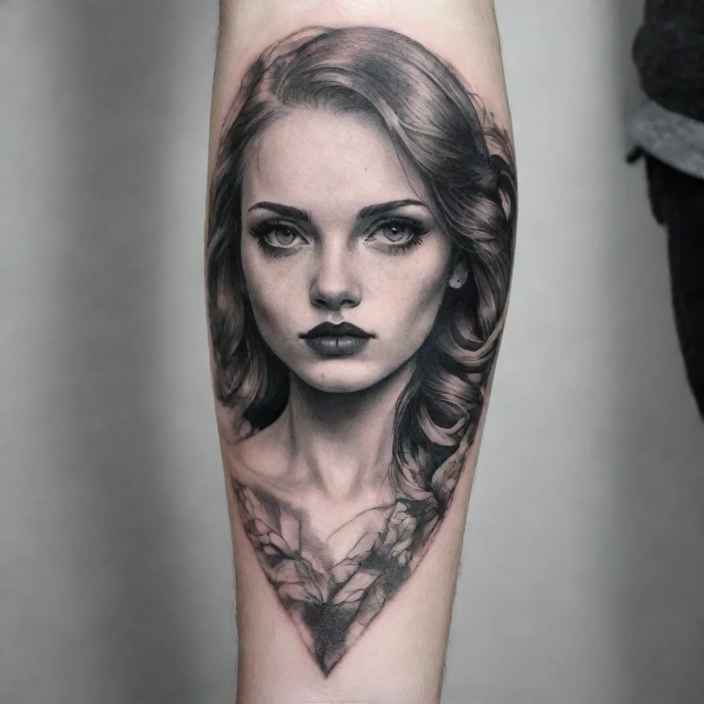 ai amazing fletcher fine line black and white tattoo awesome portrait 2