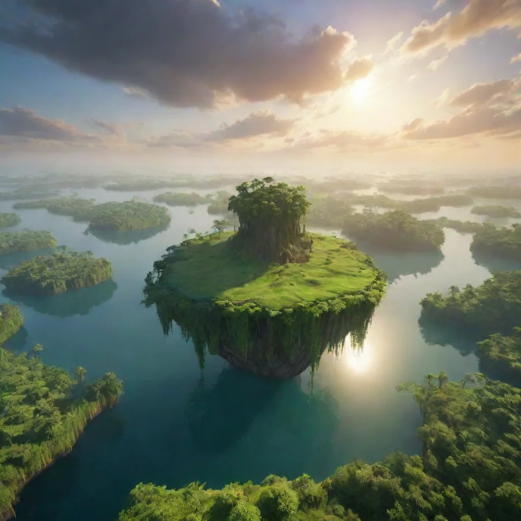 amazing from a first person viewit is day break you are standing on the edge of a floating islandnot too far in the dist