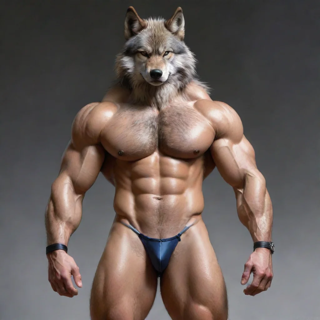  amazing furry muscular wolf with thongawesome portrait 2