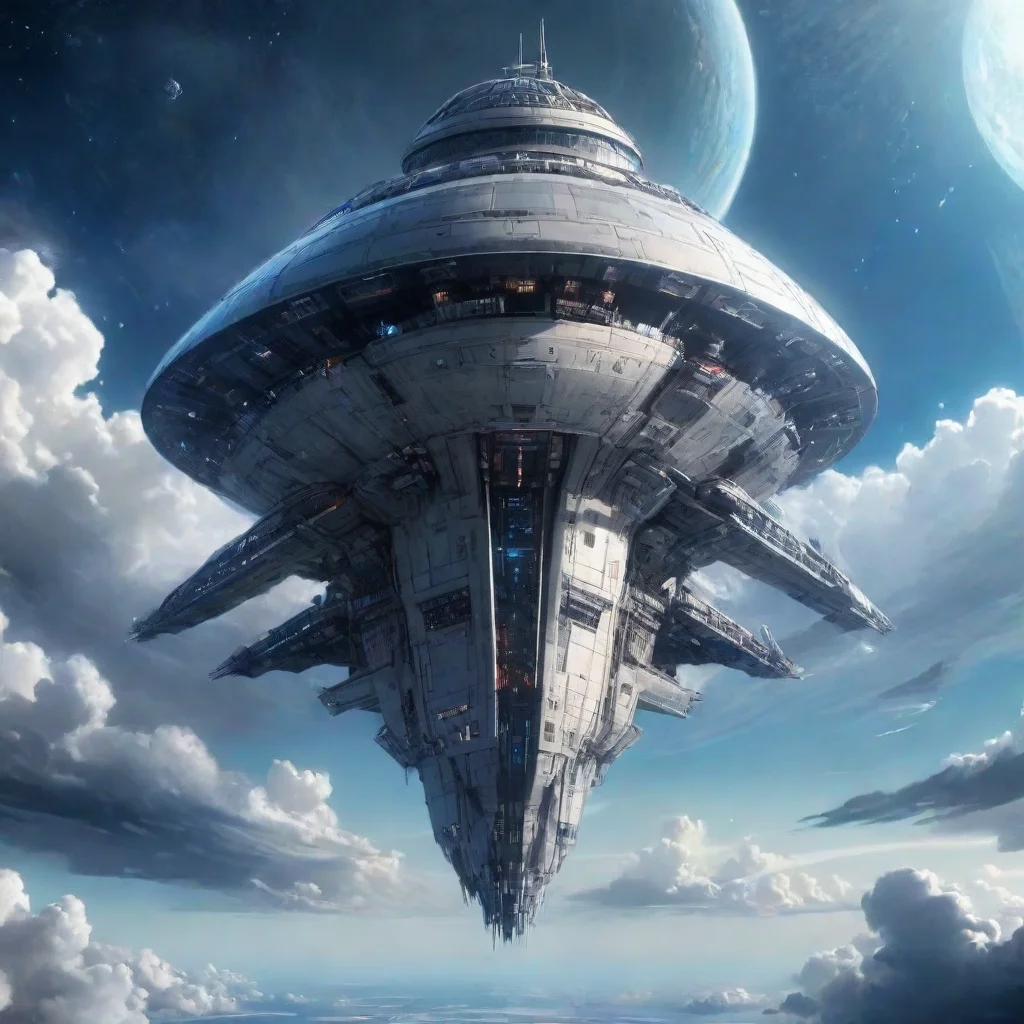 ai amazing futuristic space ship in the sky in the style of manga awesome portrait 2 tall