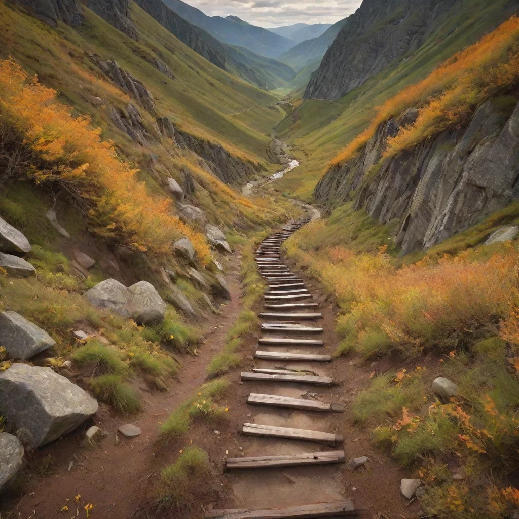 ai amazing generate an image of a filmstrip that transform in to a winding trail up a mountainuse earthy colors as well as 