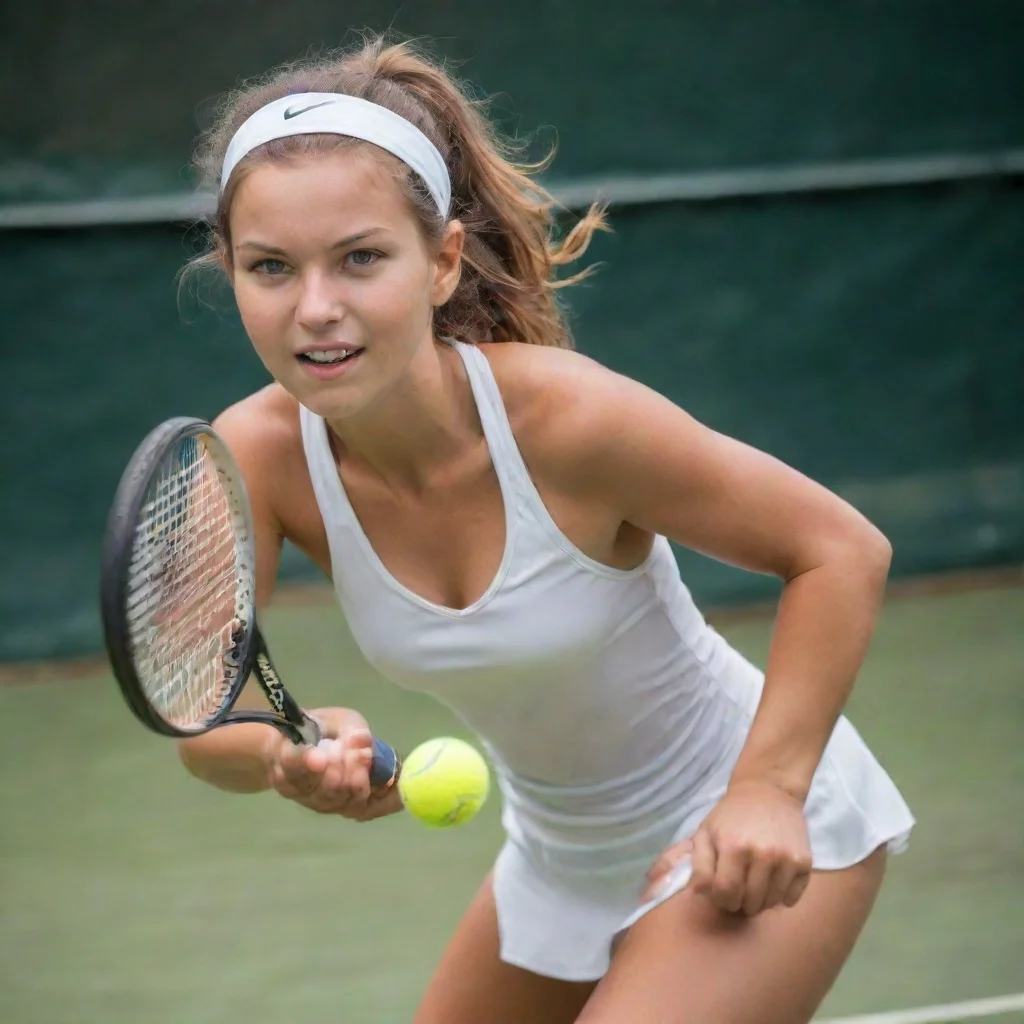 ai amazing girl playing tennis awesome portrait 2