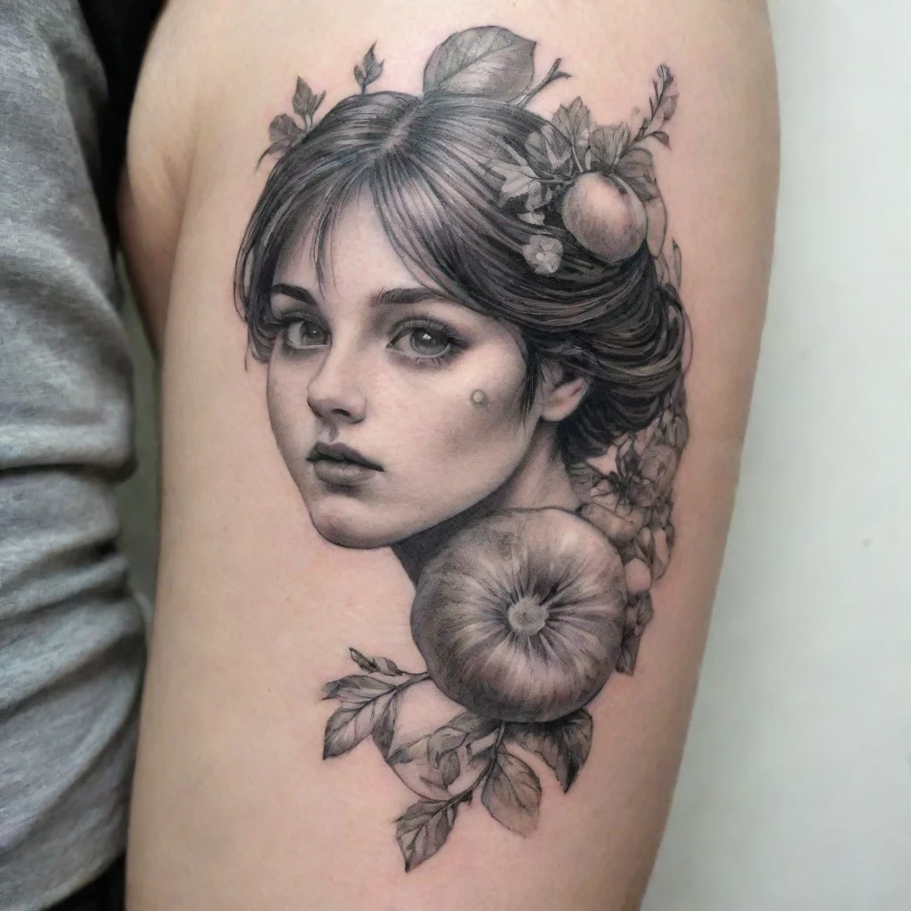 ai amazing gooseberry white and black fine line tattoo awesome portrait 2