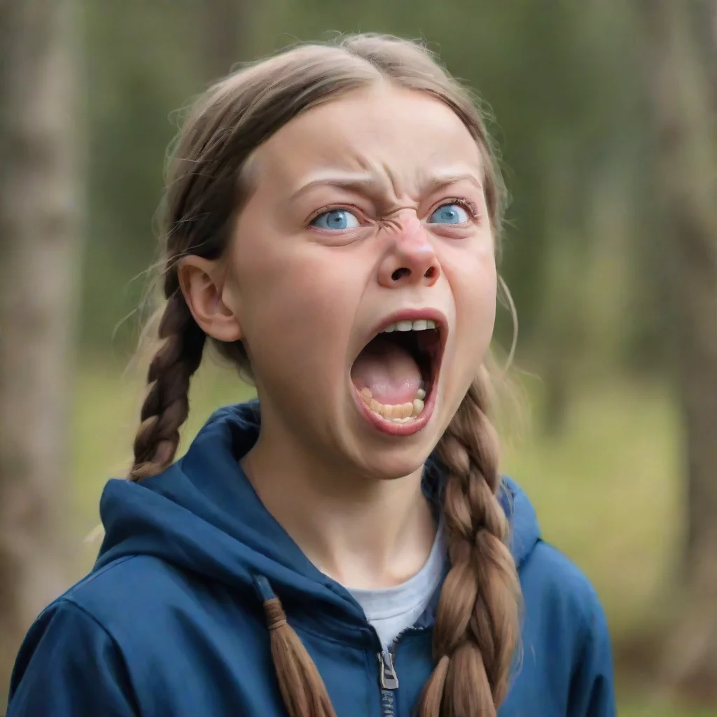 ai amazing greta thunberg screaming awesome portrait 2