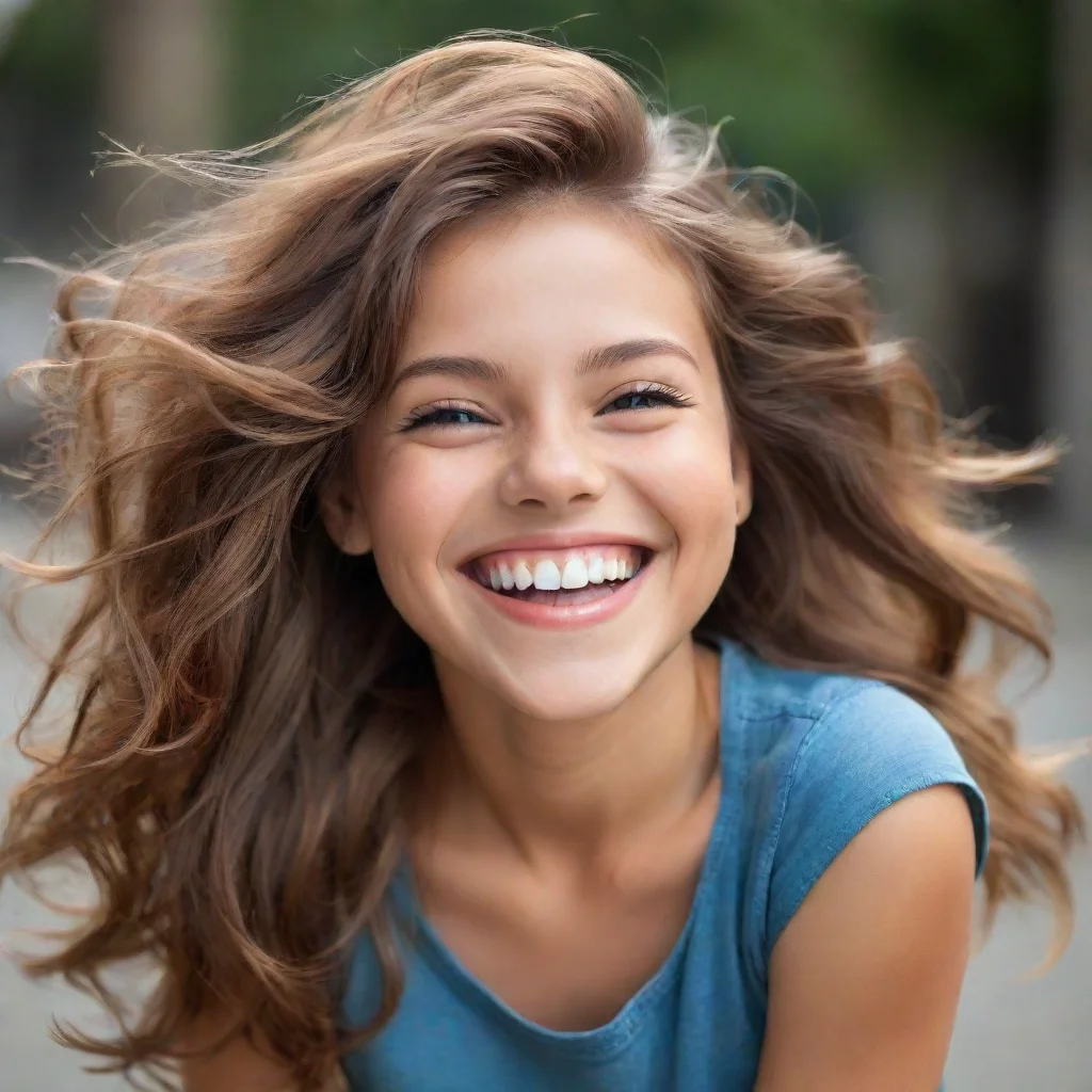  amazing happy girlbronze hairbig smile awesome portrait 2