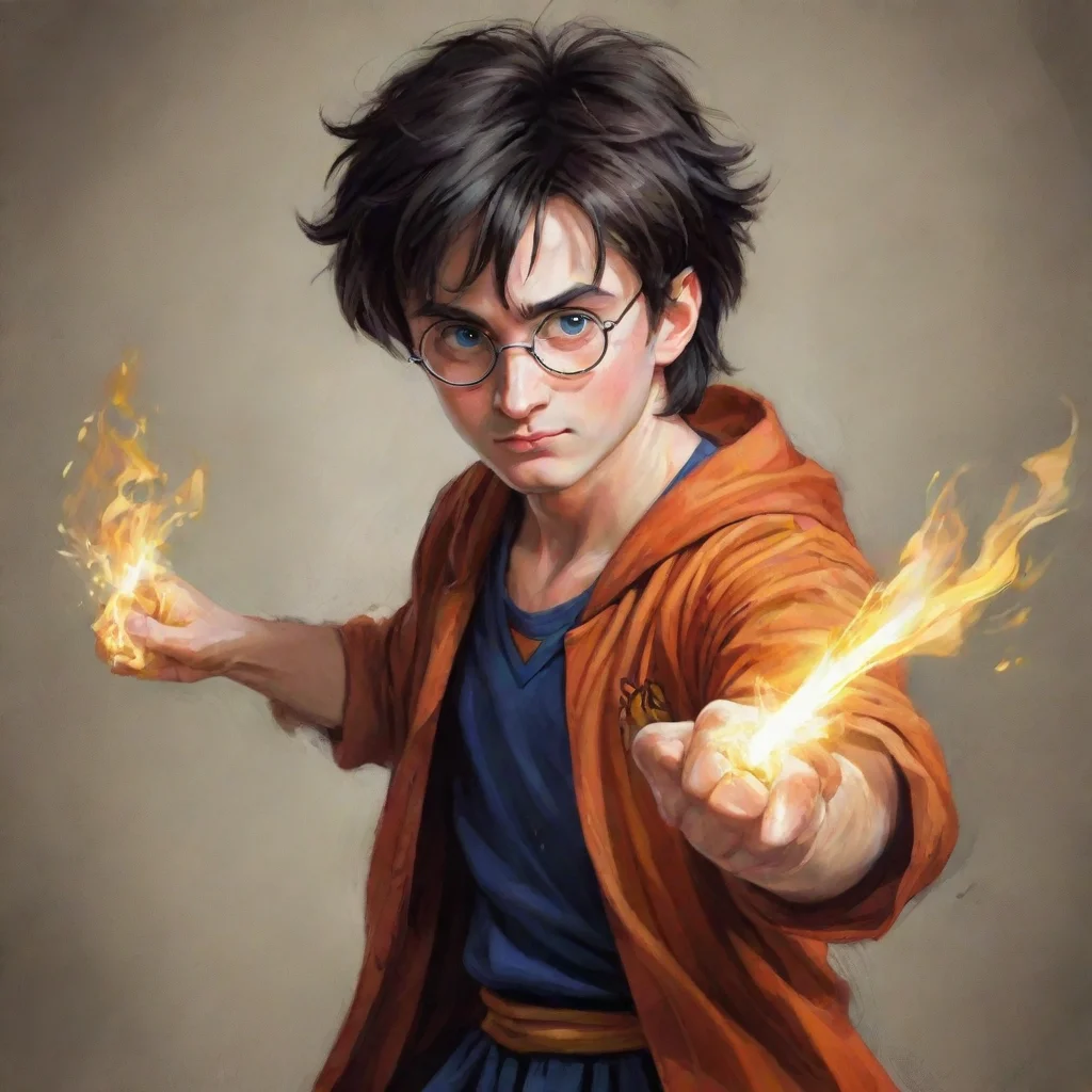 ai amazing harry potter al estilo dragon ball con una varita en la mano awesome portrait 2