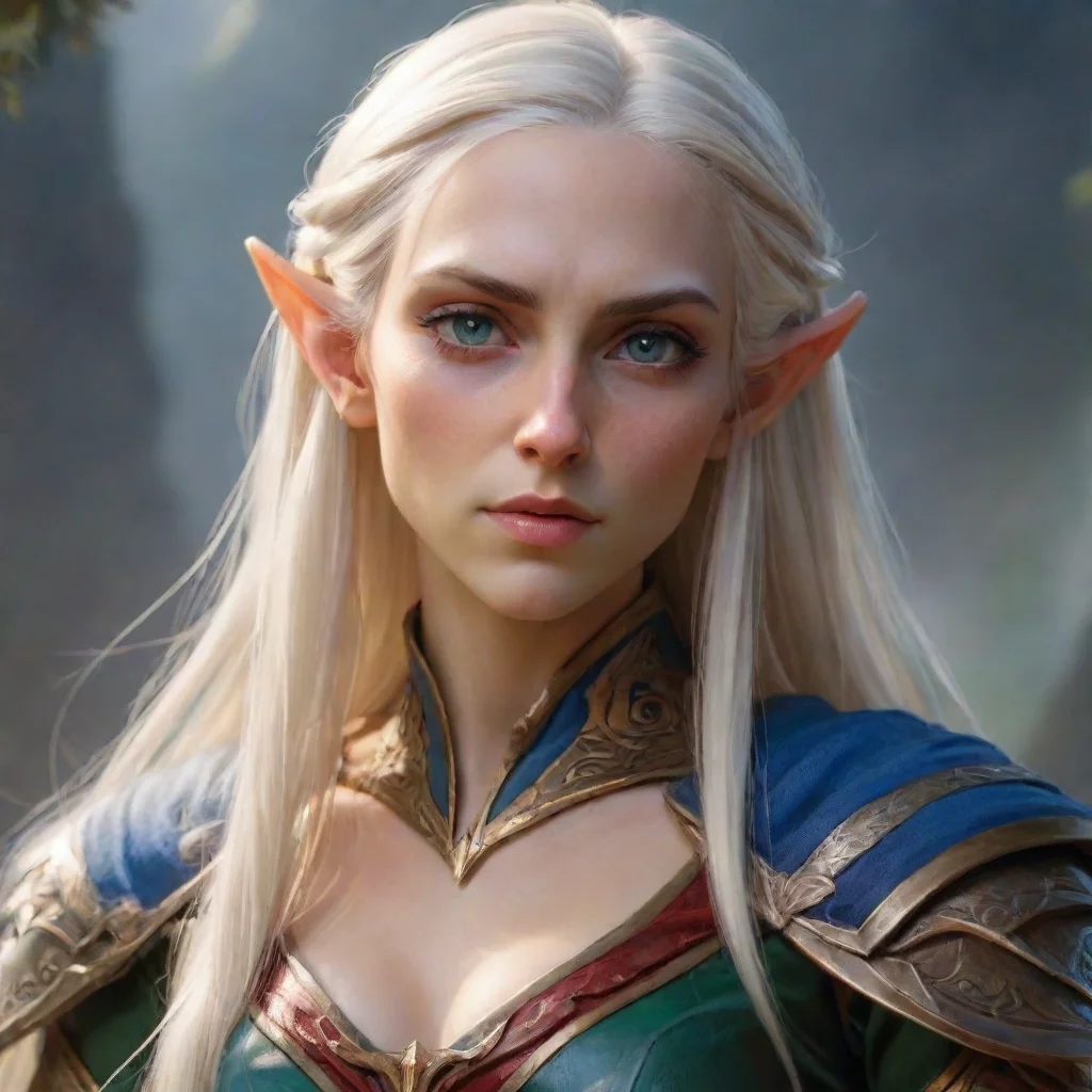 ai amazing high elf female bows down awesome portrait 2