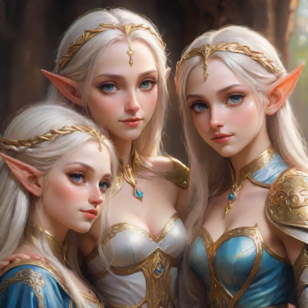amazing high elf princess cuddles with her sisters awesome portrait 2