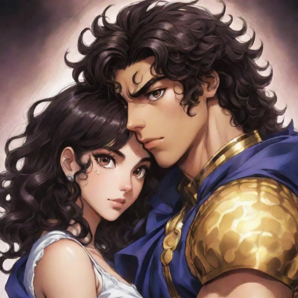  amazing jojo bizarre adventure art with a mexican curly black hairwith brown eyesbroad shoulder male and his girlfriend 