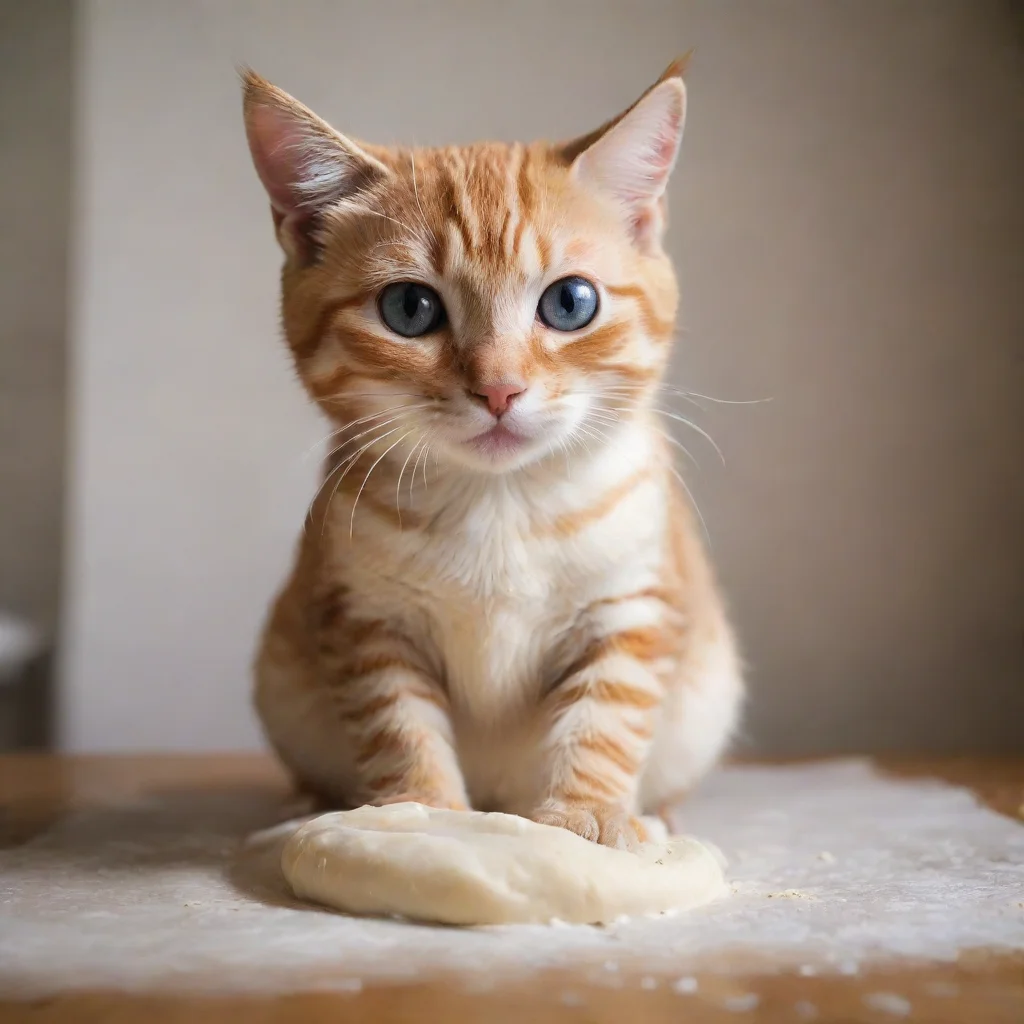 amazing kitty cat kneading dough awesome portrait 2