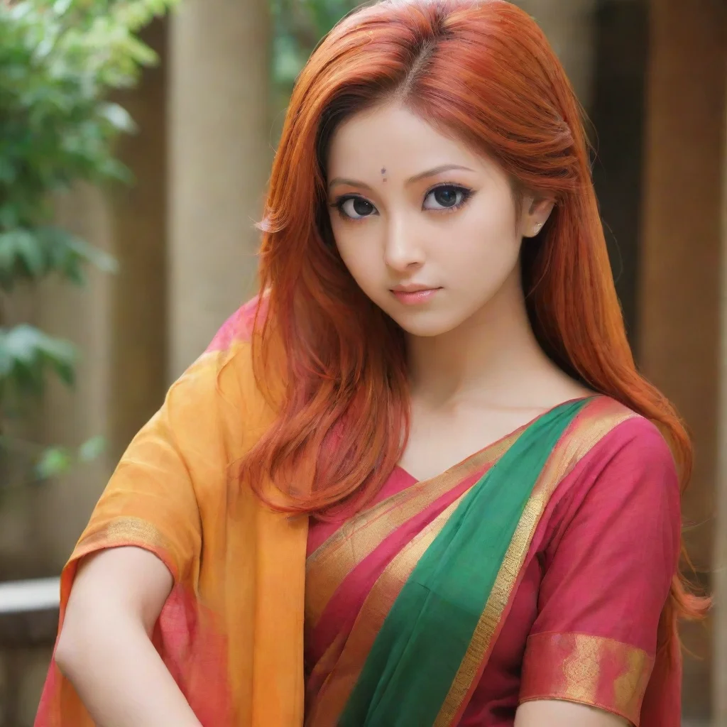 ai amazing kushina uzumaki in sareeawesome portrait 2