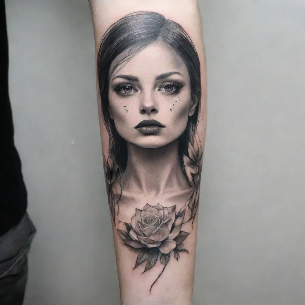 amazing latvian fine line black and white tattoo awesome portrait 2
