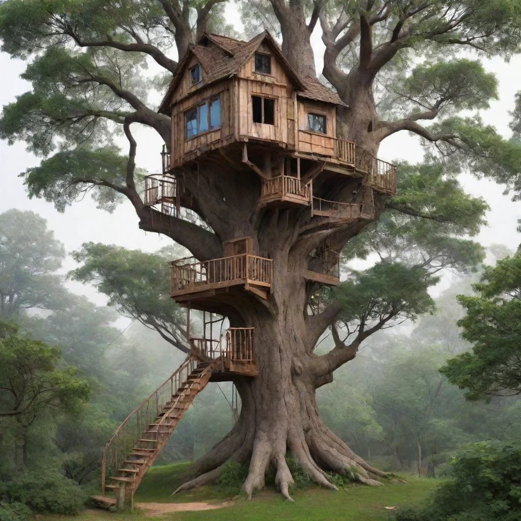ai amazing line art tree house awesome portrait 2
