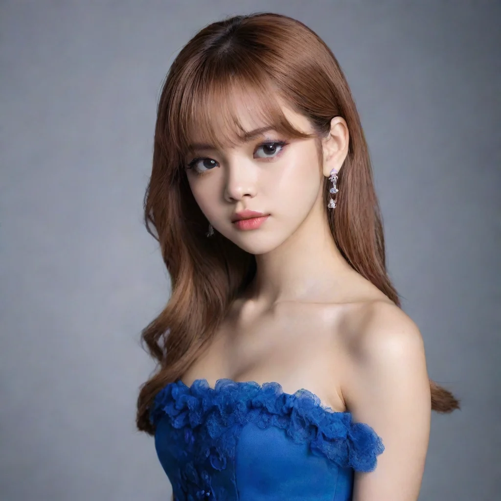 amazing lisa blackpink in blue dress awesome portrait 2