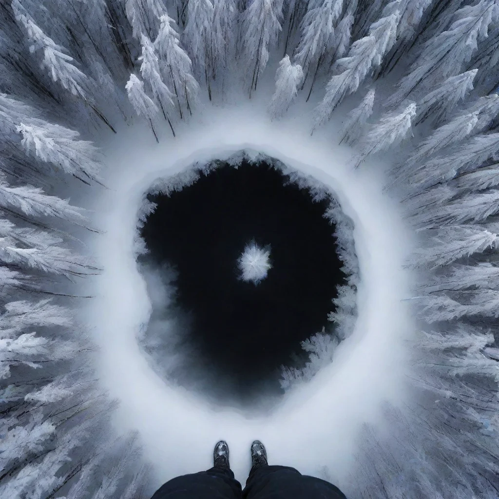 ai amazing looking down into forest snow forest night time willow the wisp awesome portrait 2