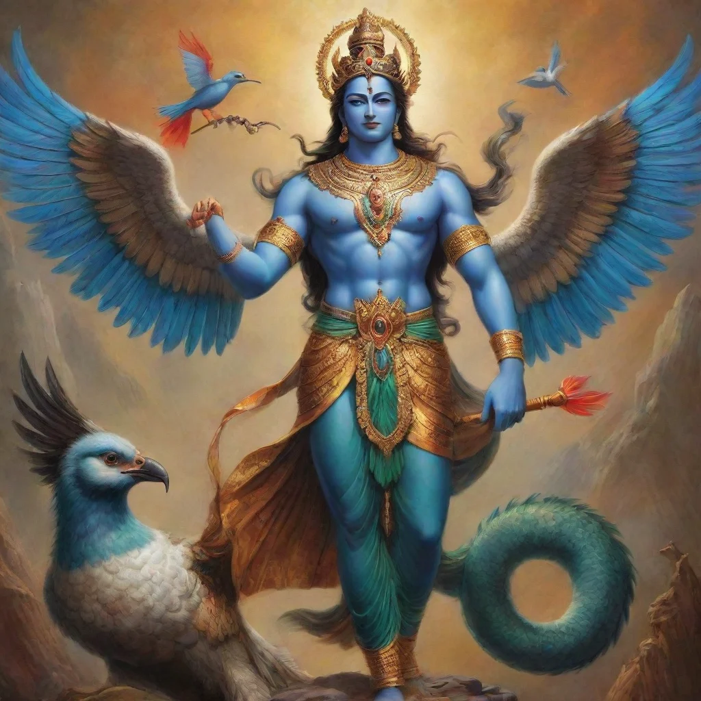 ai amazing lord vishnu with garuda bird awesome portrait 2 wide