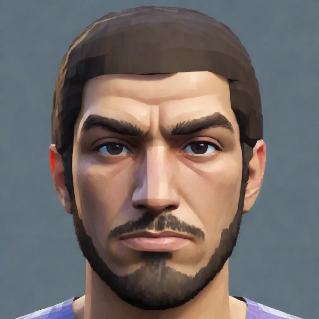 ai amazing low poly pixelated of close up ofsubject ps2 playstation psx gamecube game gta dear head 3d style ddchsumanyorl1