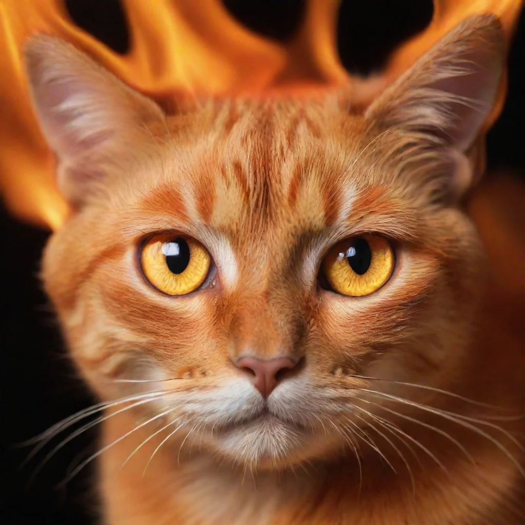 ai amazing macro fire cat awesome portrait 2