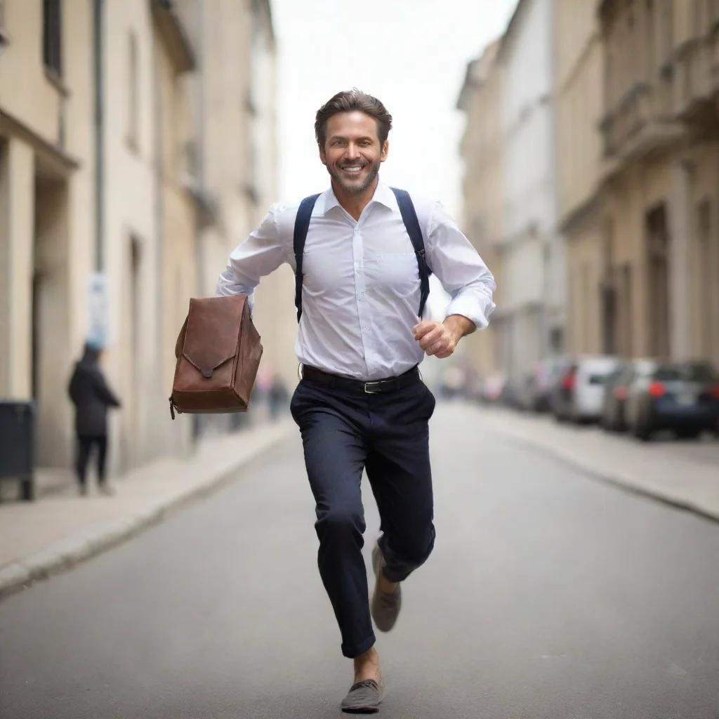 ai amazing man running with small breafcase awesome portrait 2