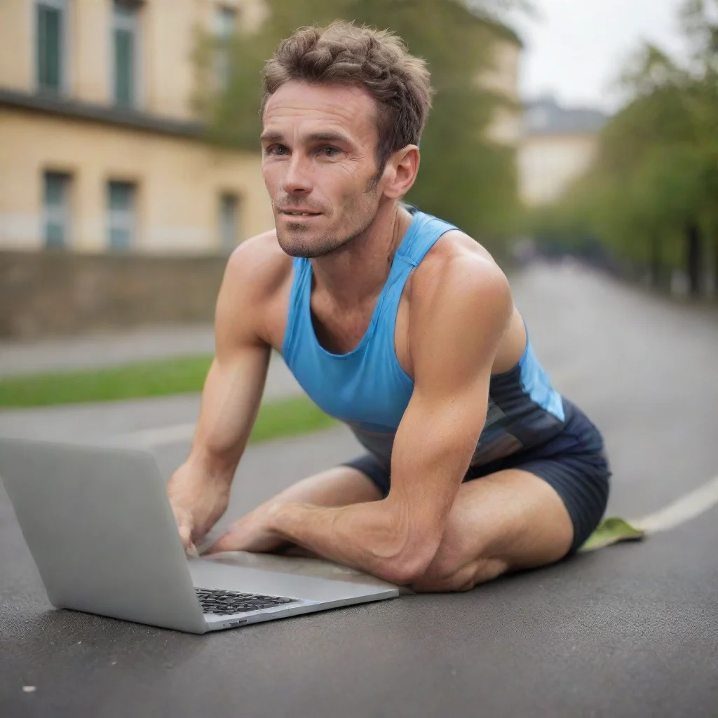 ai amazing marathon runner on laptop picturesque awesome portrait 2